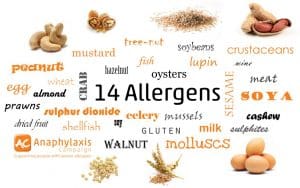 14 major food allergies