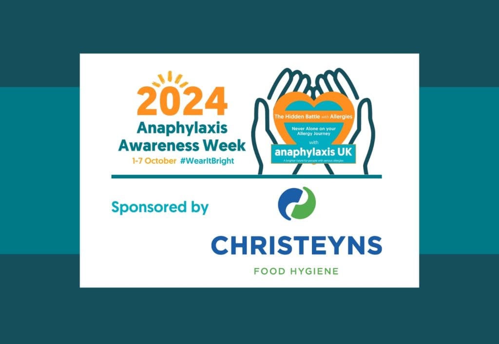 Christeyns sponsorship of Anaphylaxis Awareness Week 2024