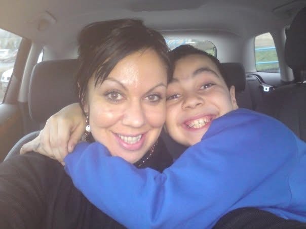 Young Jenson with his mother